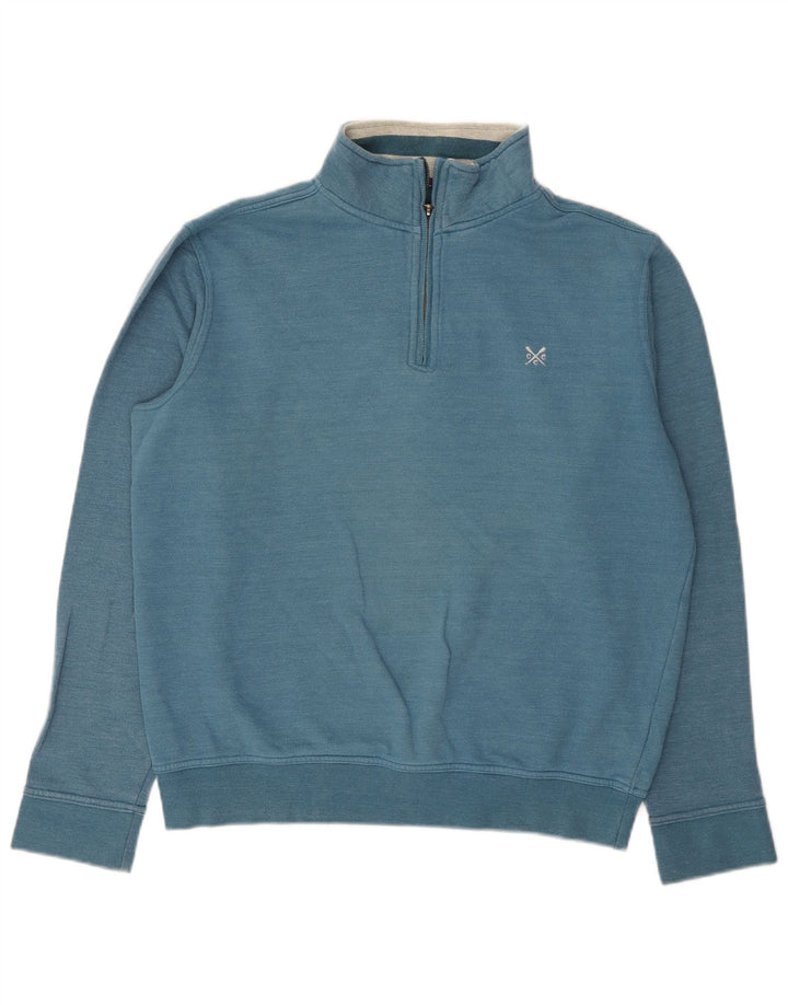 Ανδρικό φούτερ με φερμουάρ Crew Clothing, μεσαίο μπλε βαμβακερό
