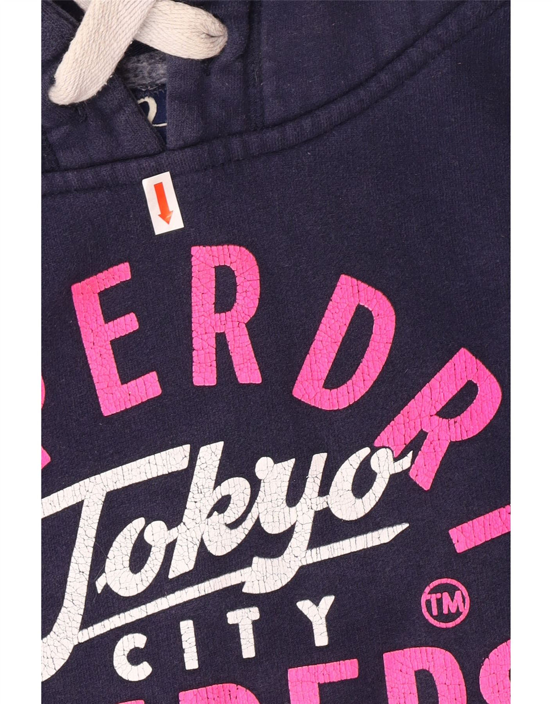 Γυναικείο γραφικό κουκούλα SUPERDRY UK 10 Small Navy Blue Cotton