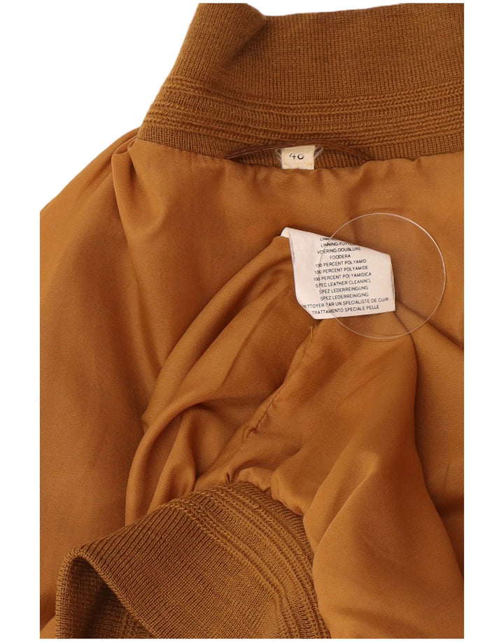 Vintage Ανδρικό Suede Bomber Jacket IT 48 Μεσαίο Καφέ Δερμάτινο