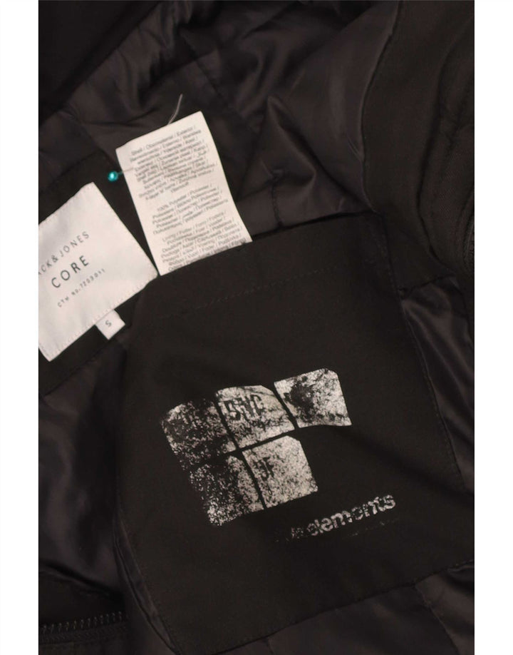 Jack & Jones Ανδρικό μπουφάν με κουκούλα UK 36 Small Black Polyester
