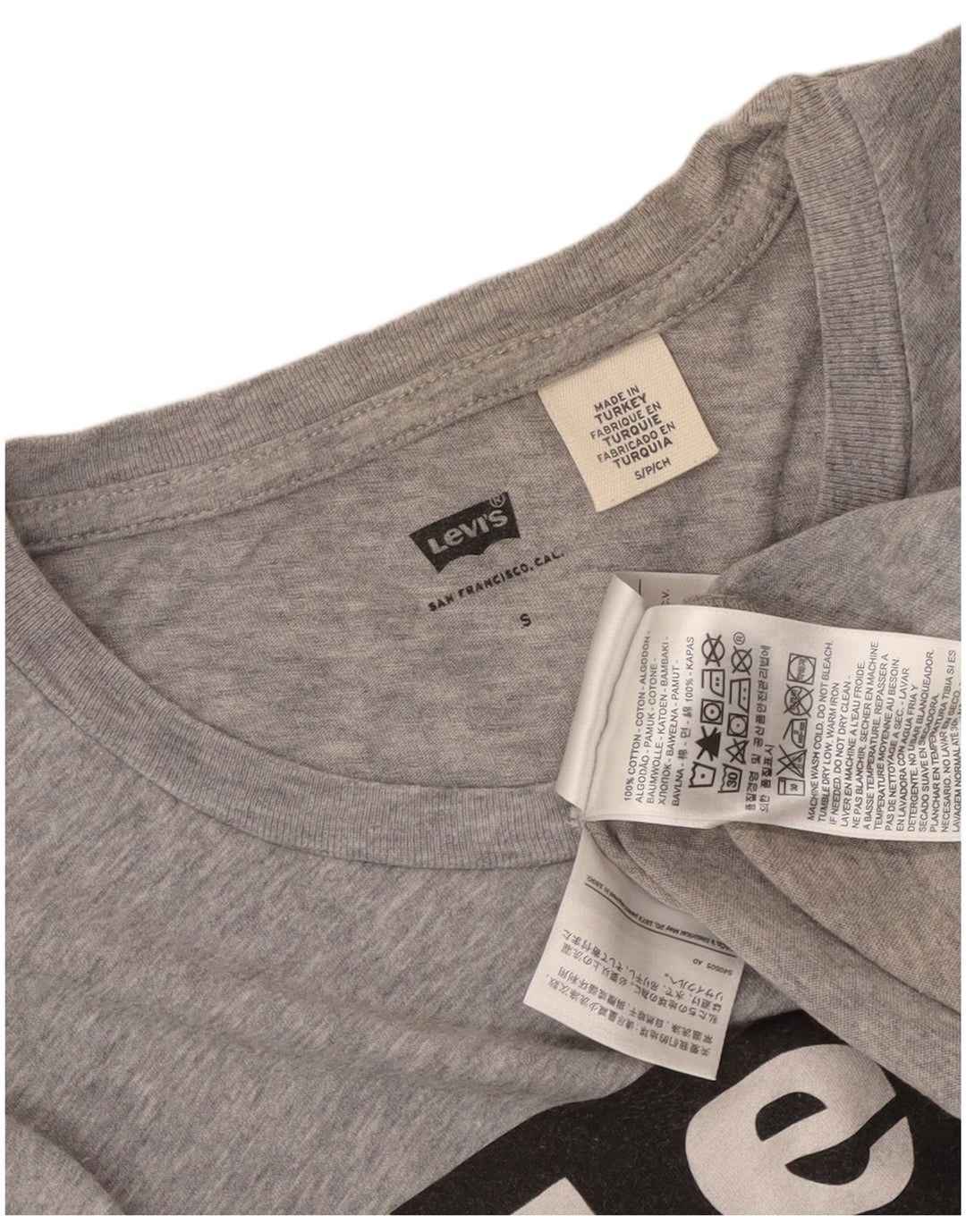 Ανδρικό γραφικό μπλουζάκι Levi's Top Small Grey Flecked Cotton