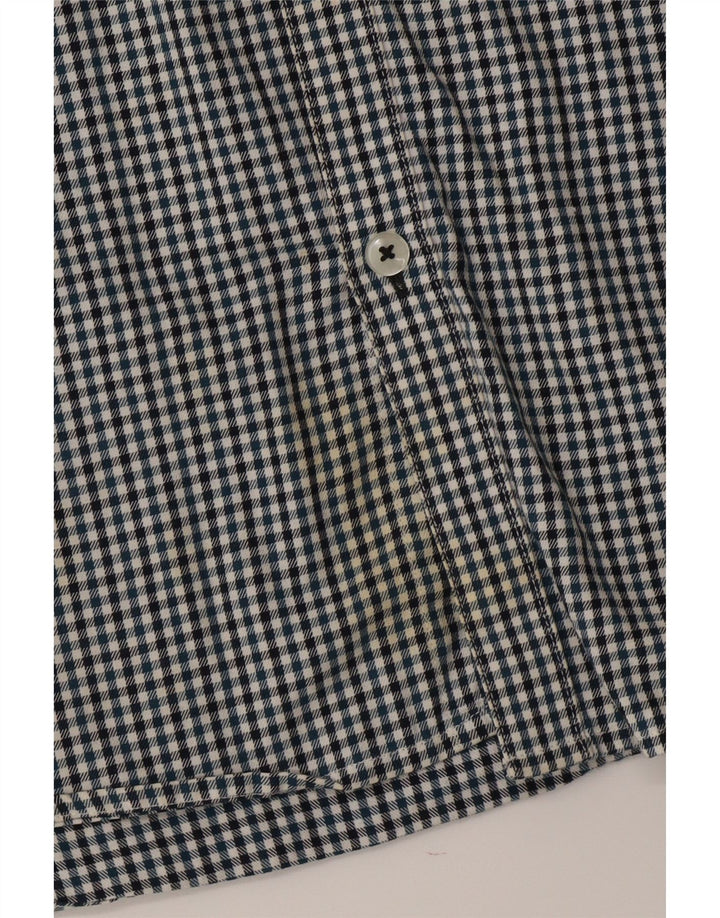 JACK & JONES Mens Shirt Medium Blue Check Cotton