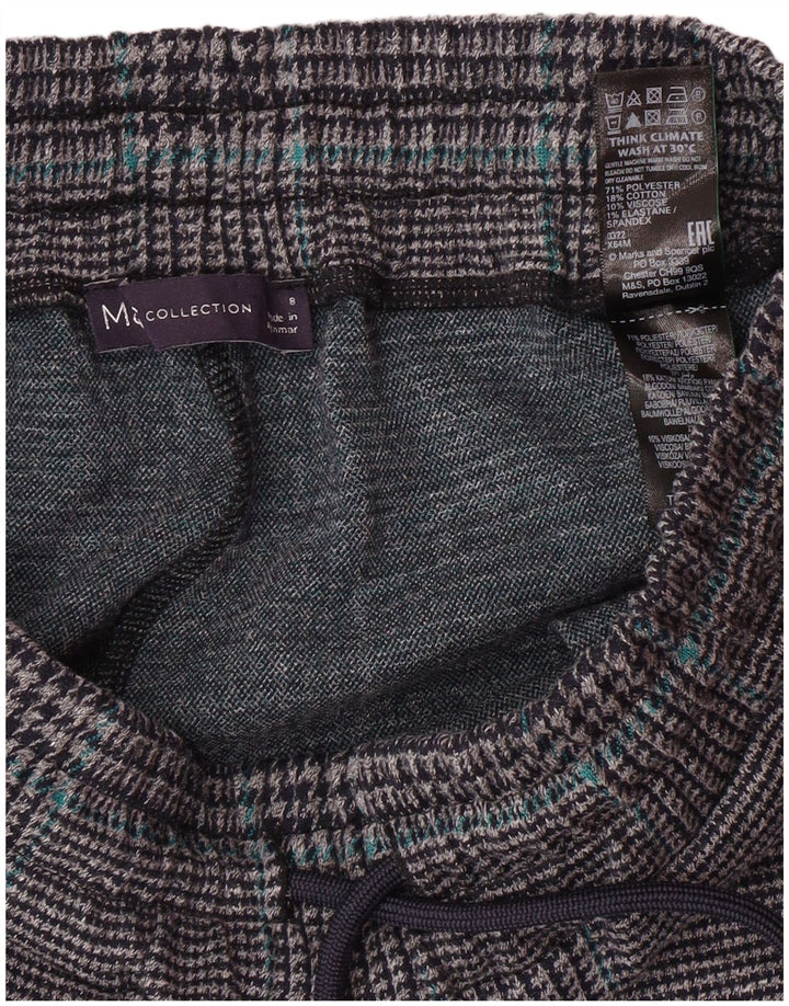 MARKS & SPENCER Γυναικεία αθλητική φόρμα παντελόνια UK 8 Small Grey Houndstooth