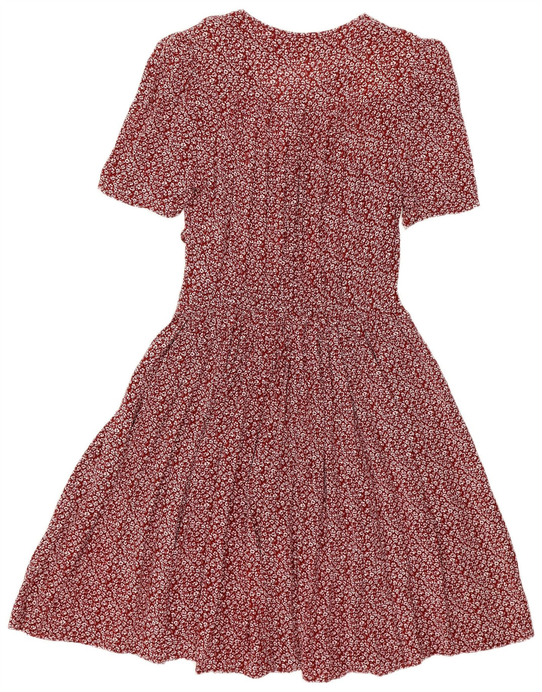 VINTAGE Γυναικείο φόρεμα Empire UK 14 Μεγάλο Βουργουνδί Floral