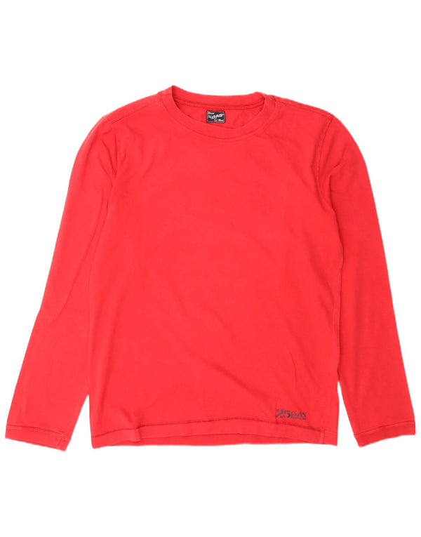 Gas Mens Top Long Sleeve Large Red Cotton