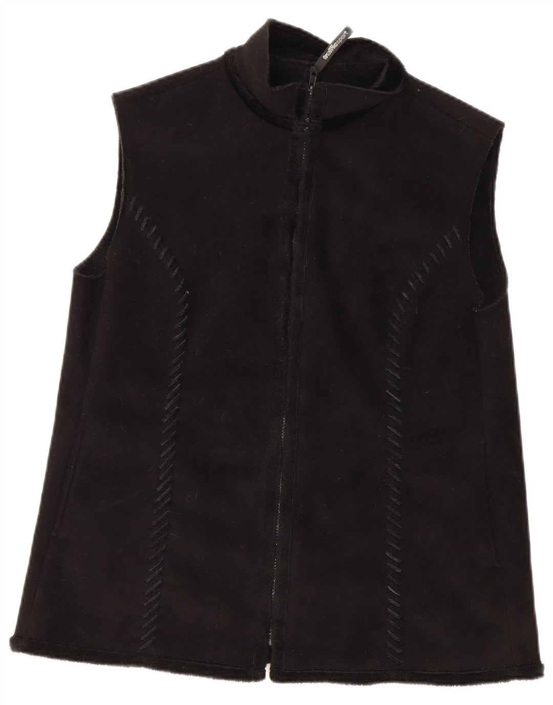 TRAFFIC Womens Fleece Gilet UK 14 Large Black Polyester