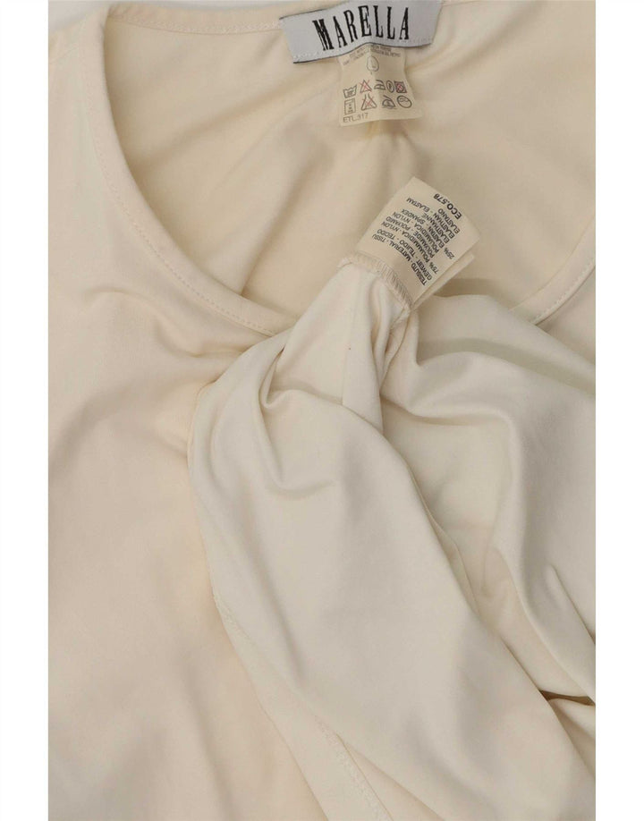 Marella Γυναικείο T-Shirt Top UK 14 Large White Polyamide