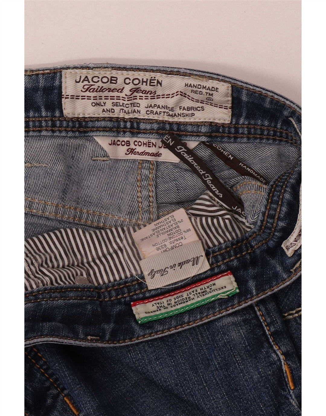 Jacob Cohen Ανδρικό Χειροποίητο Slim Jeans W35 L29 Μπλε βαμβακερό