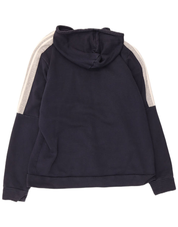 Ανδρικό πουλόβερ με κουκούλα με φερμουάρ ADIDAS XL, μπλε ναυτικό, βαμβακερό