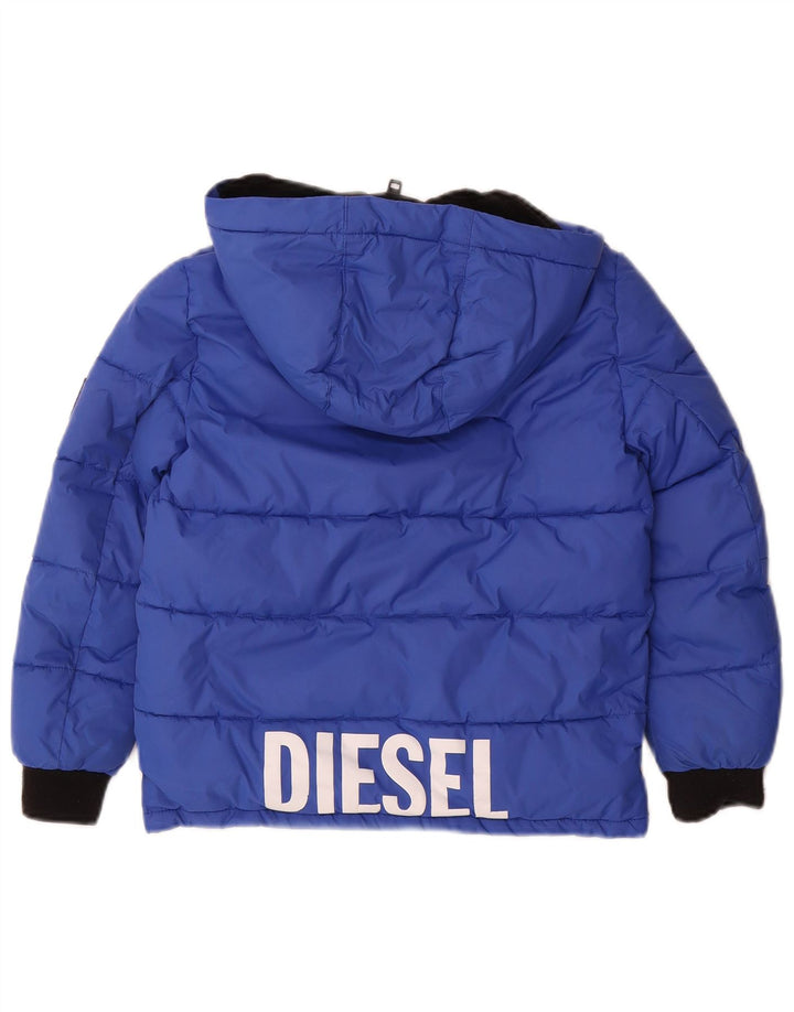 Μπουφάν Diesel Boys Graphic Hooded Gadded Jacket 7-8 Years Blue Nylon