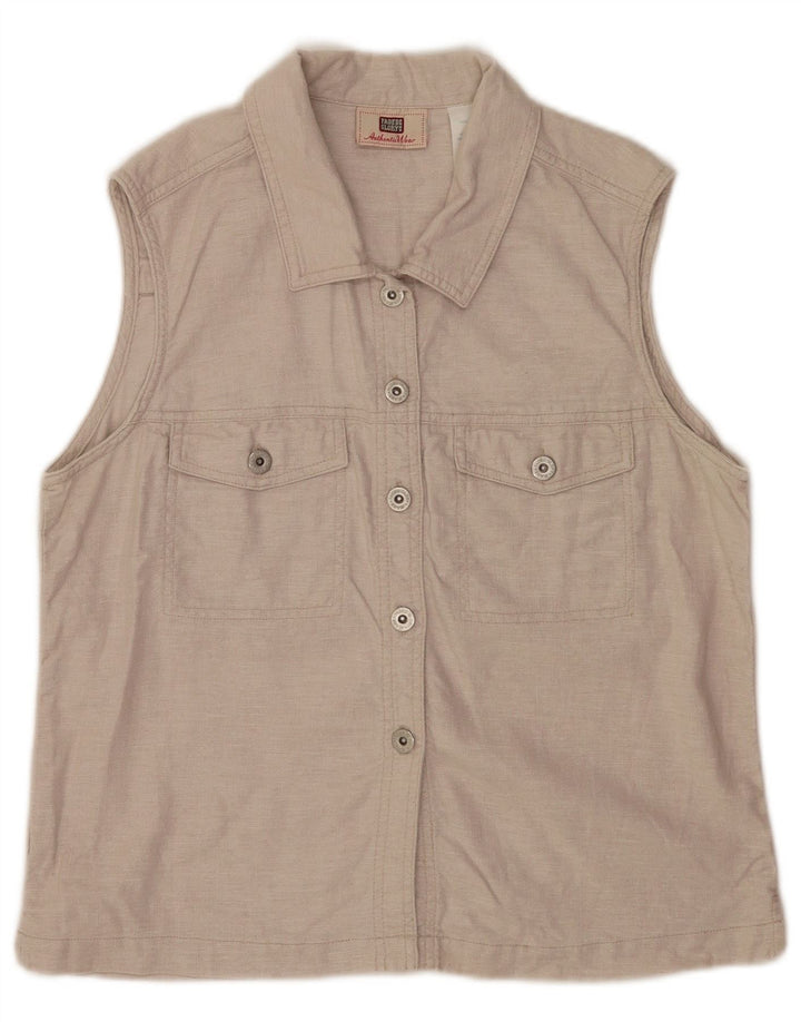 Faded Glory γυναικείο αμάνικο μπλούζα UK 16 Large Grey Len