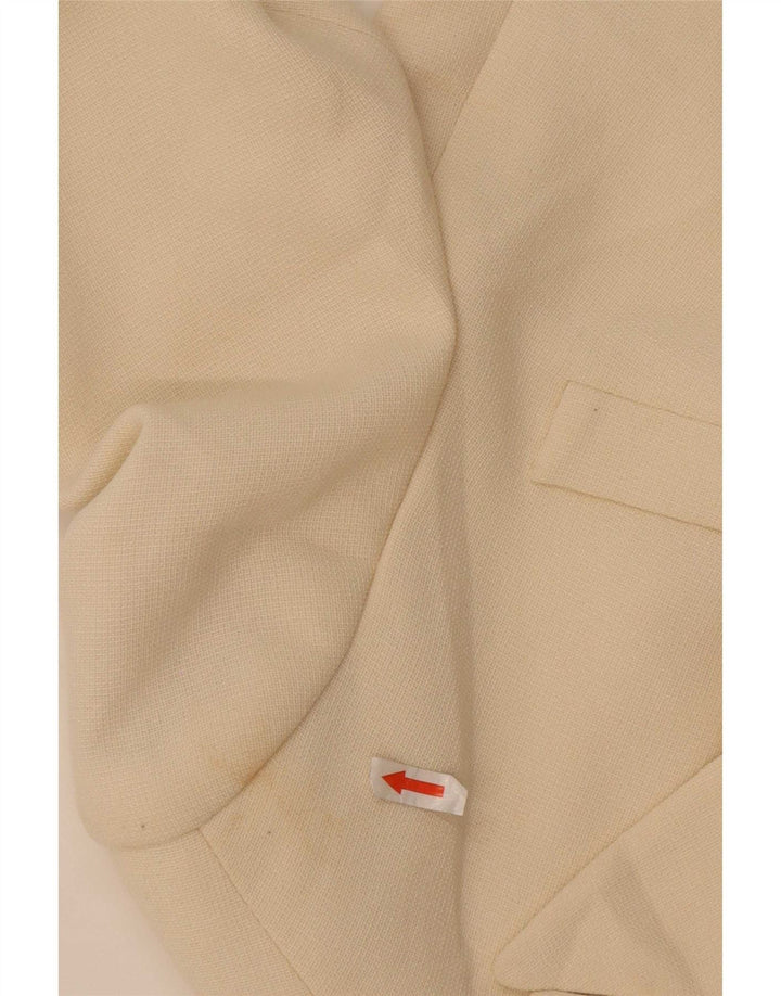 Zara Γυναικείο Μπλέιζερ Διπλό Μπουφάν UK 14 Medium Beige Polyester