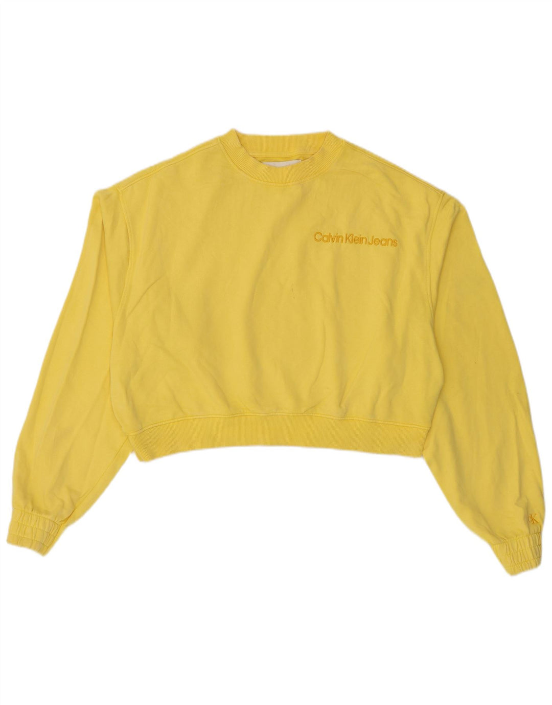 Calvin Klein Jeans Γυναικεία φούτερ υπερμεγέθη Jumper UK 16 Large Yellow