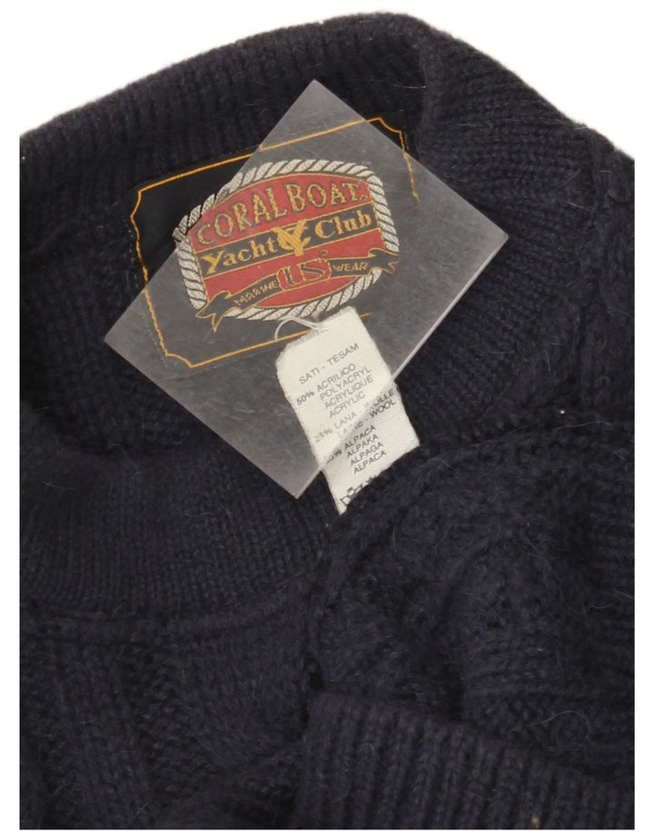 Γυναικείο πουλόβερ VINTAGE Crew Neck Jumper UK 18 XL Navy Blue Acrylic