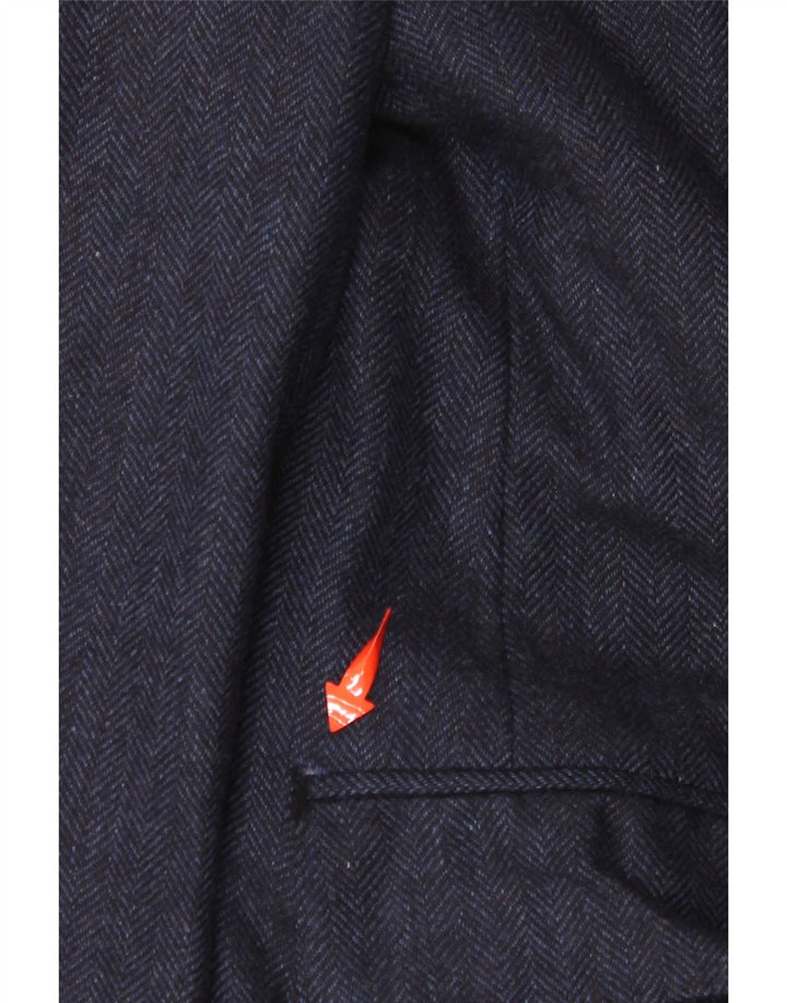 CANALI Ανδρικό σακάκι σακάκι με 2 κουμπιά IT 52 XL Navy Blue ψαροκόκκαλο κασμίρ