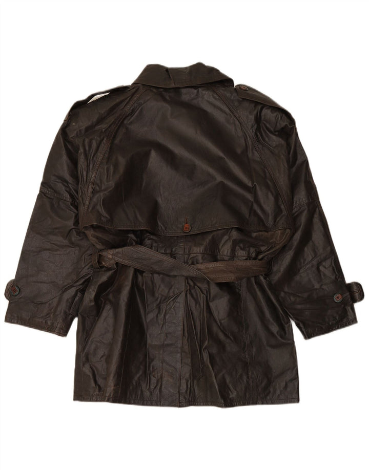 VINTAGE Γυναικείο Δερμάτινο Παλτό EU 38 Μεσαίο Καφέ Δέρμα