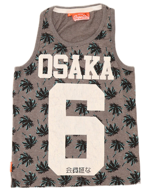 Superdry Ανδρικό γιλέκο Osaka Graphic Top Large Grey Floral Sports