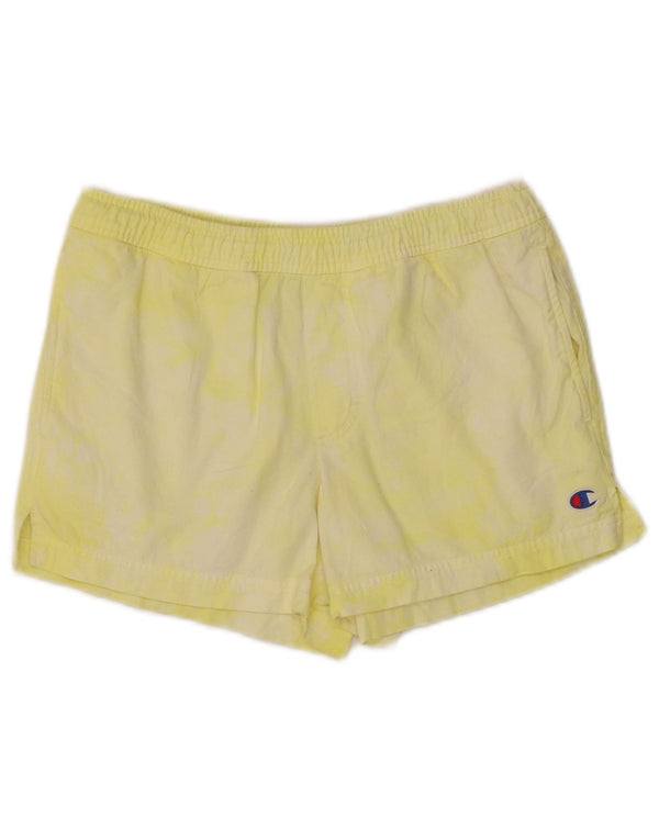 Champion γυναικείο αθλητικό σορτς UK 6 XS Yellow Tie Dye Cotton
