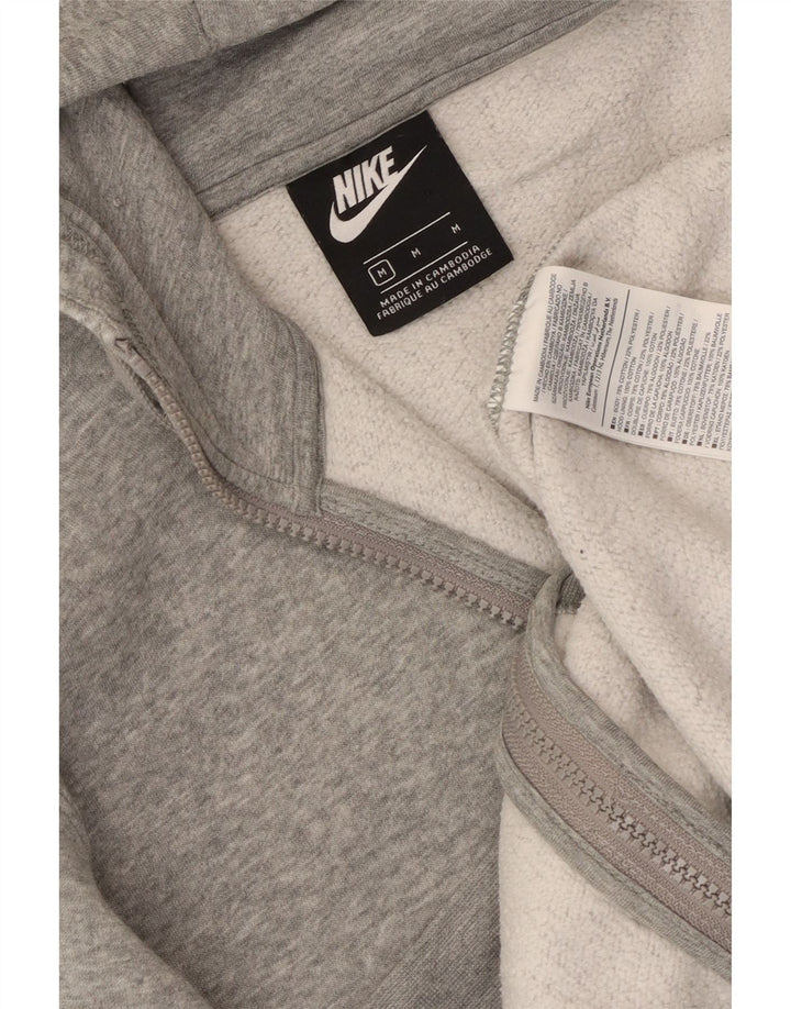 Ανδρικό πουλόβερ Nike με κουκούλα με φερμουάρ, μεσαίο βαμβακερό γκρι