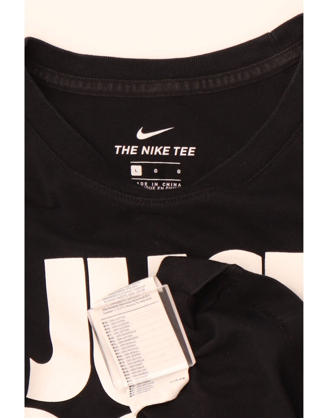 Ανδρικό γραφικό μπλουζάκι NIKE, μεγάλο μαύρο βαμβακερό