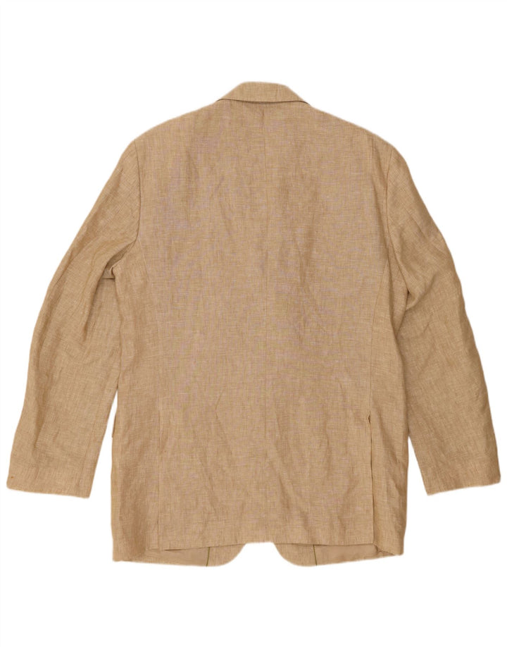MASSIMO DUTTI Ανδρικό σακάκι σακάκι με 3 κουμπιά UK 38 μεσαίο μπεζ λινό