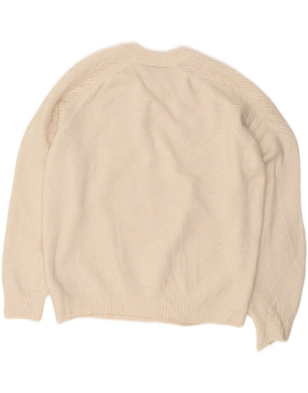 MARKS & SPENCER Γυναικείο πουλόβερ Crop Crew Neck Jumper UK 14 Large Off White