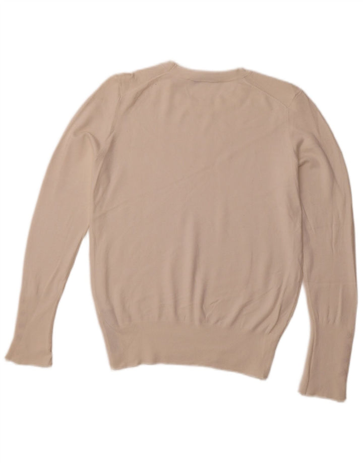 ZARA Womens Crew Neck Jumper Sweater UK 12 Medium White Viscose