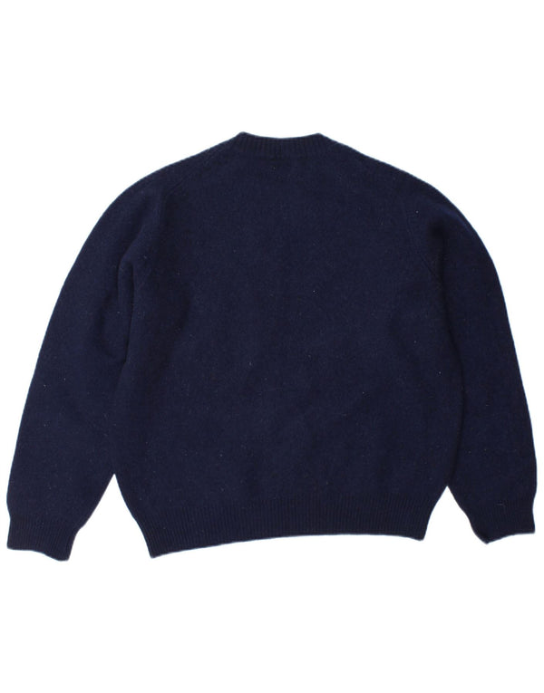 Γυναικείο πουλόβερ BENETTON Crew Neck Jumper UK 14 Medium Navy Blue Wool