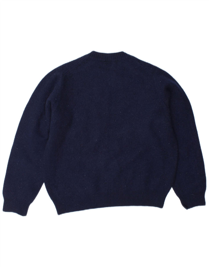 Γυναικείο πουλόβερ BENETTON Crew Neck Jumper UK 14 Medium Navy Blue Wool