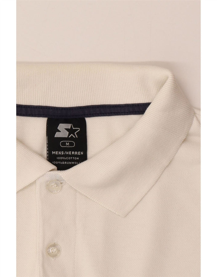 STARTER Mens Polo Shirt Medium White Cotton