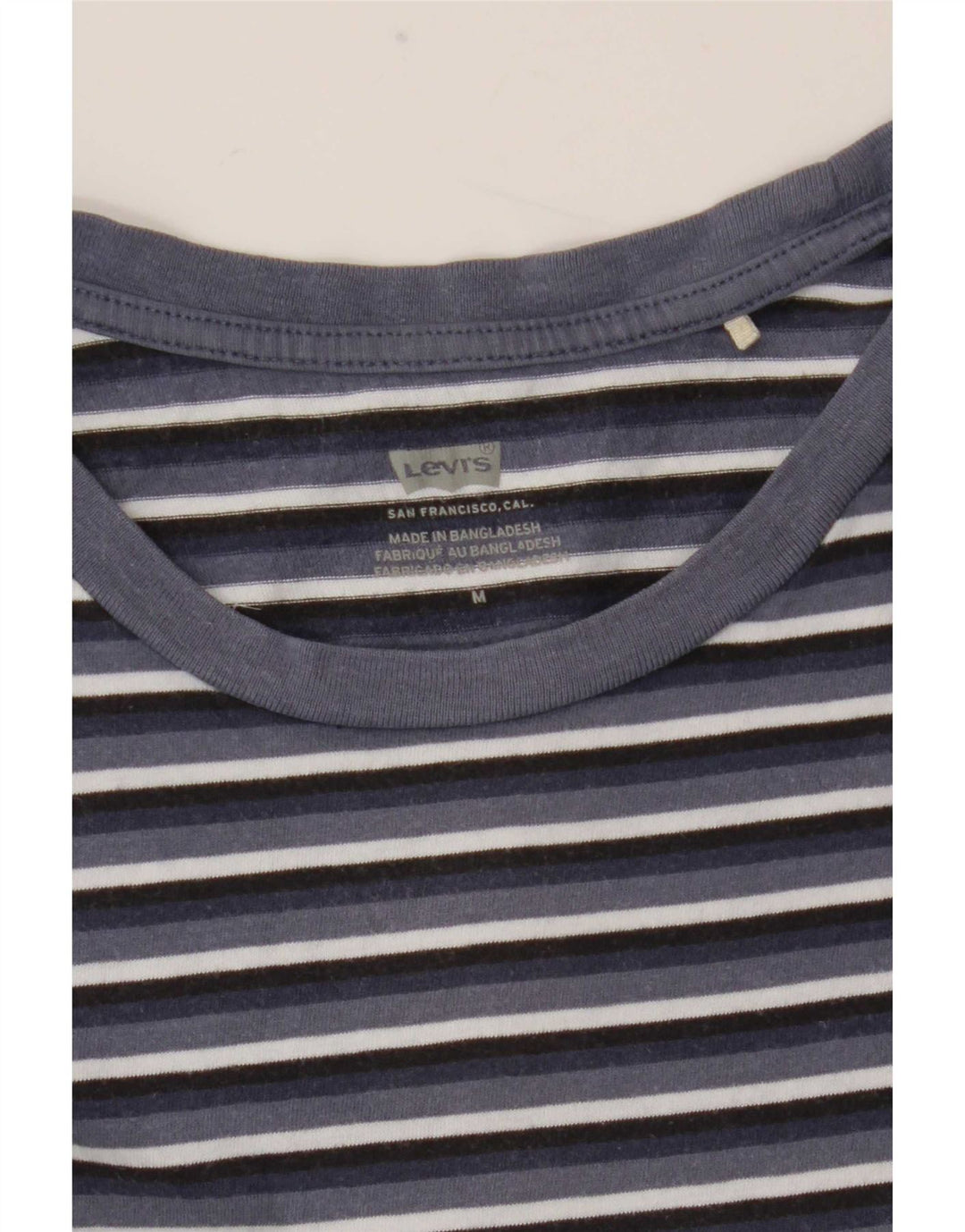 Γυναικείο T-Shirt Levi's Top UK 12 Medium Navy Blue ριγέ