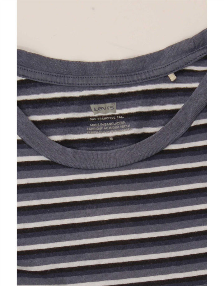 Γυναικείο T-Shirt Levi's Top UK 12 Medium Navy Blue ριγέ