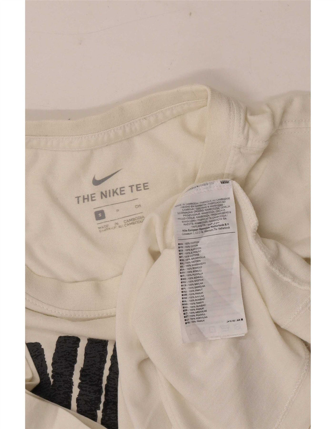 Ανδρικό γραφικό μπλουζάκι Nike, μικρό λευκό βαμβακερό