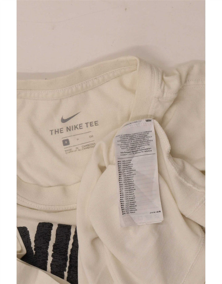Ανδρικό γραφικό μπλουζάκι Nike, μικρό λευκό βαμβακερό