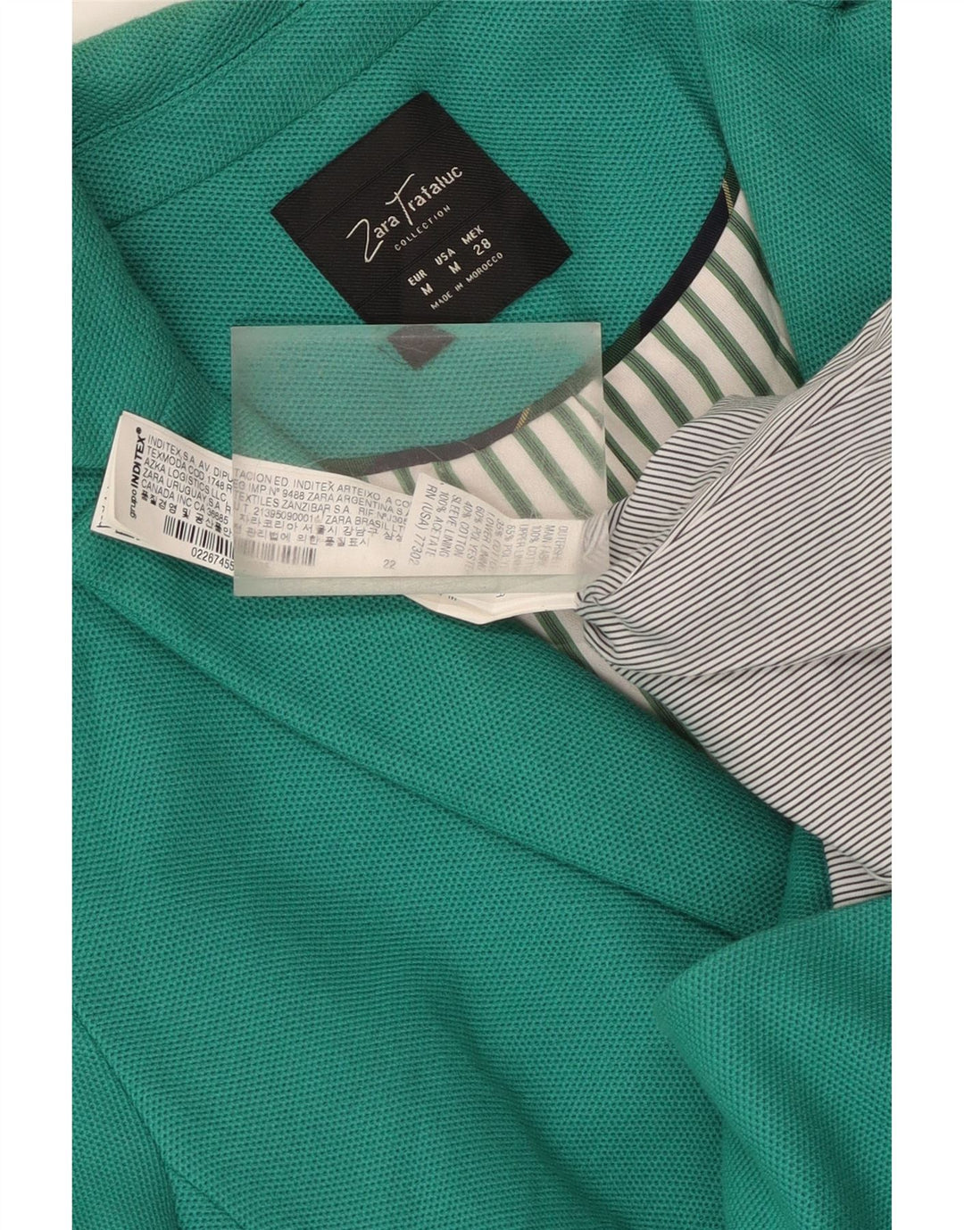 Zara Γυναικείο Μπουφάν blazer Crop 2 Button UK 12 Medium Green Cotton