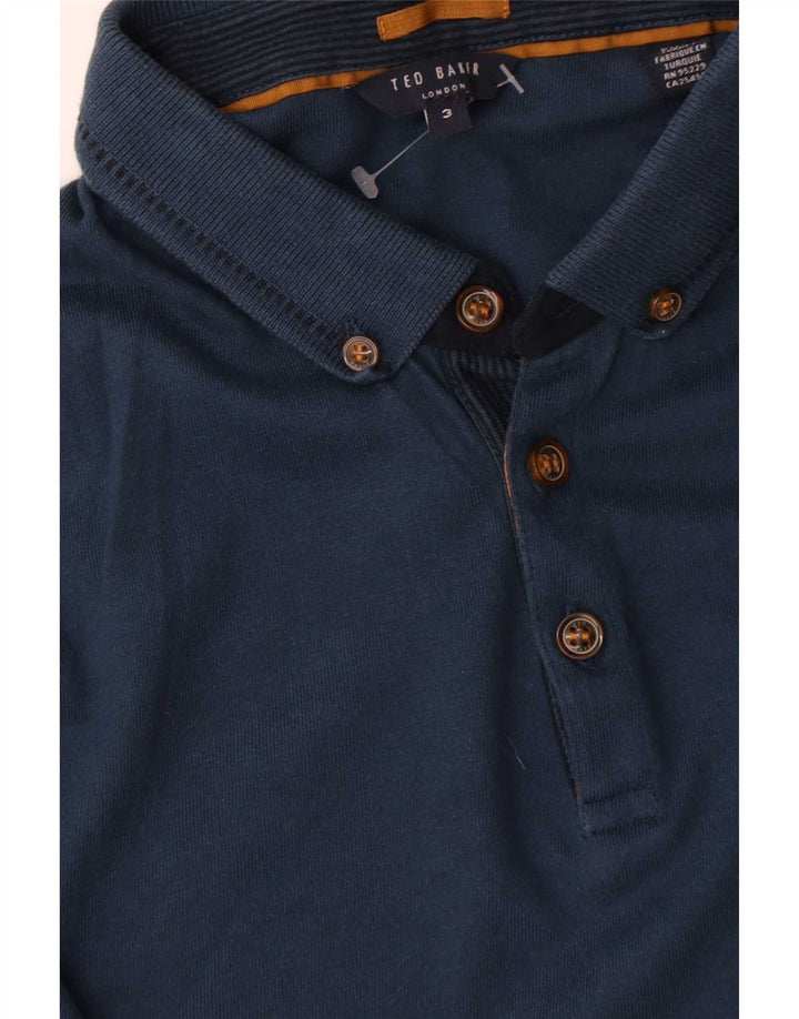 Ανδρικό μακρυμάνικο μπλουζάκι πόλο Ted Baker, Μέγεθος 3, Βαμβακερό μπλε ναυτικό