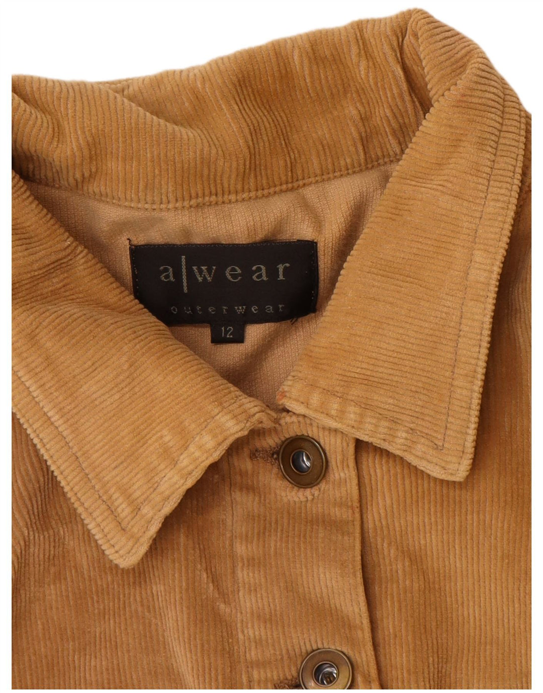 A Wear Womens Corduroy Jacket UK 12 Medium Beige Cotton