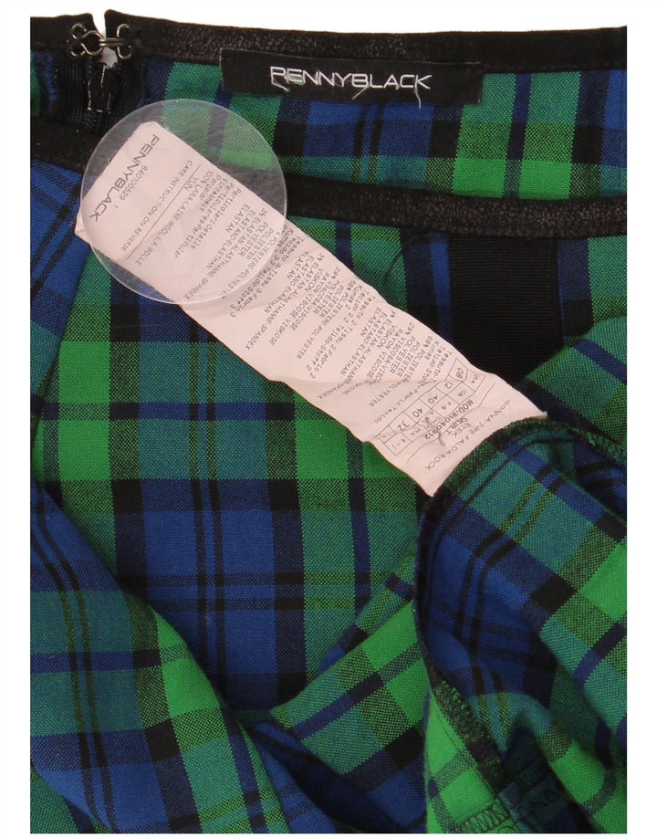 Penny Black Γυναικεία πλισέ A-Line φούστα UK 12 Medium W30 Green Check