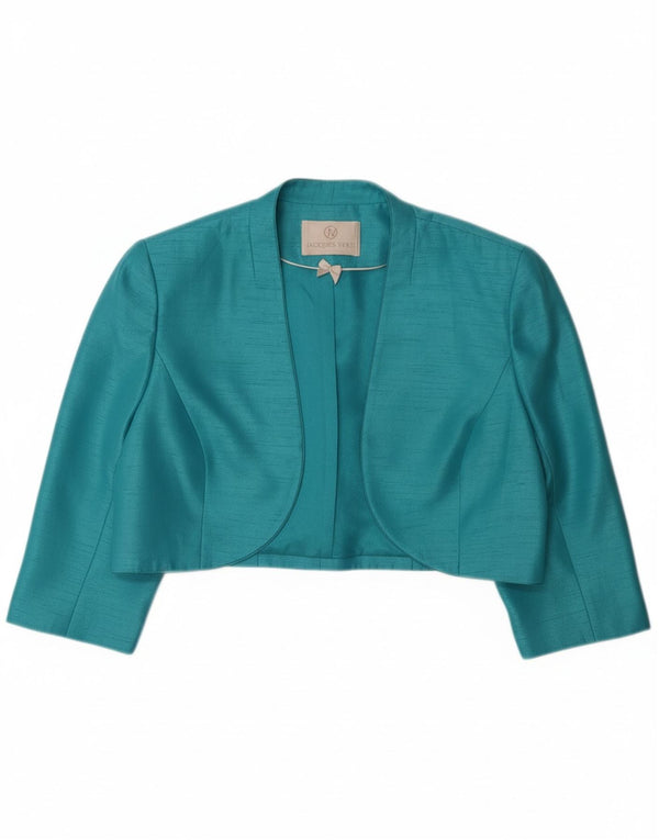 JACQUES VERT Γυναικείο μπουφάν Bolero 3/4 μανίκι UK 16 μεγάλο τιρκουάζ