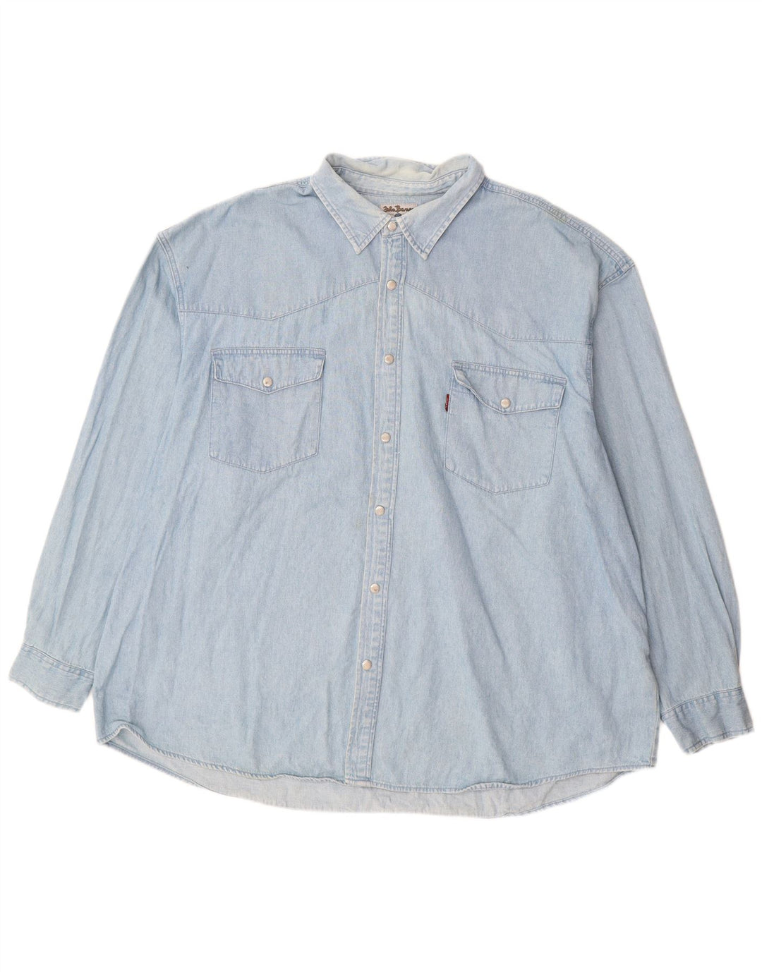 JOHN BANER Ανδρικό τζιν πουκάμισο 3XL μπλε βαμβακερό