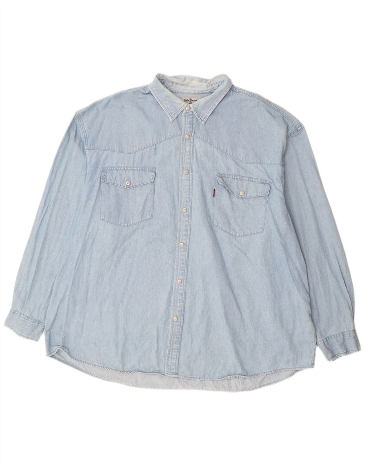 JOHN BANER Ανδρικό τζιν πουκάμισο 3XL μπλε βαμβακερό