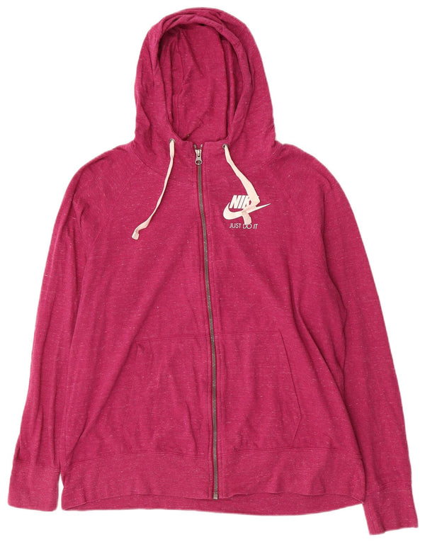 Γυναικείο πουλόβερ NIKE με φερμουάρ UK 18 XL Βαμβακερό μωβ