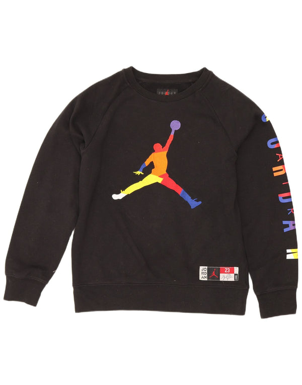 Jordan Boys Graphic Φούτερ Jumper 12-13 ετών Μεγάλο μαύρο βαμβακερό σπορ