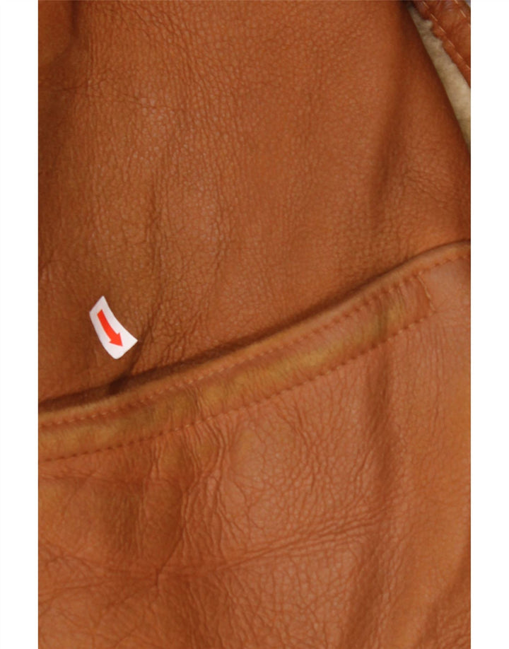 MABRUN Ανδρικό Shearling Jacket UK 36 Small Brown Δερμάτινο
