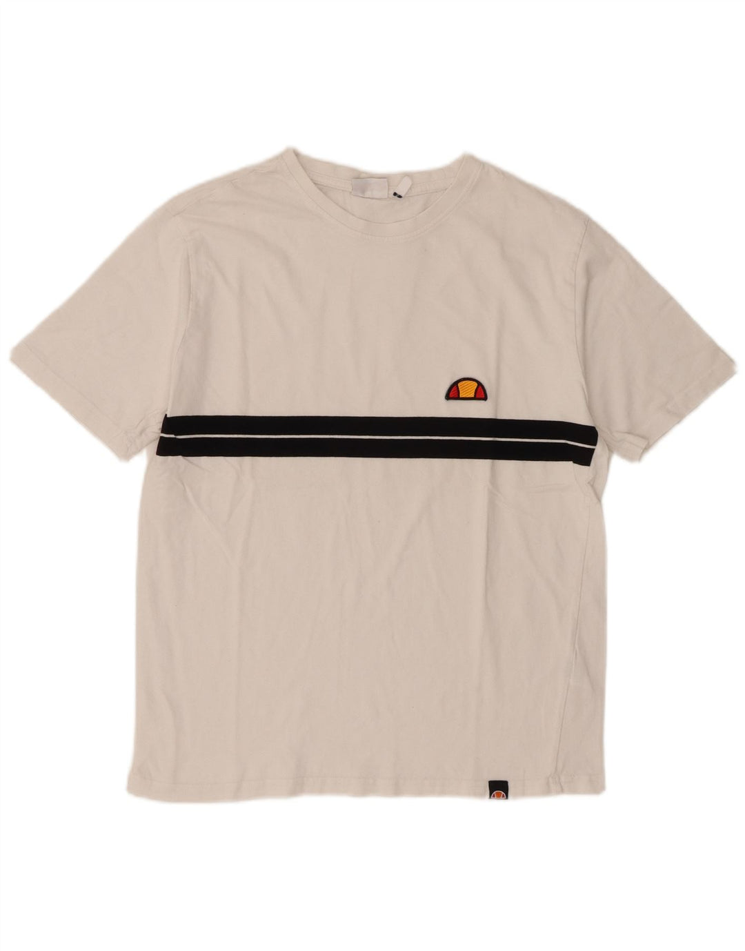 Ανδρικό T-Shirt Ellesse Top Small White Colourblock Βαμβακερό