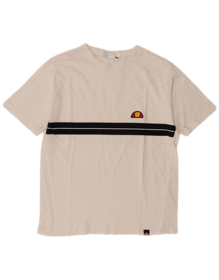Ανδρικό T-Shirt Ellesse Top Small White Colourblock Βαμβακερό