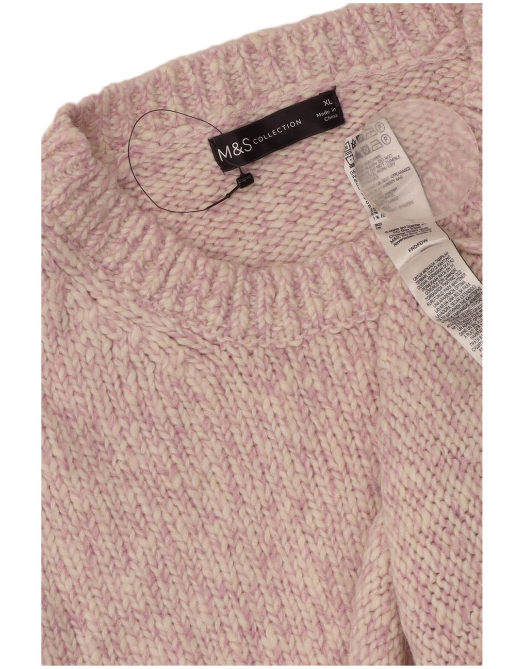MARKS & SPENCER Γυναικείο πουλόβερ με λαιμόκοψη UK 18 XL Pink Flecked