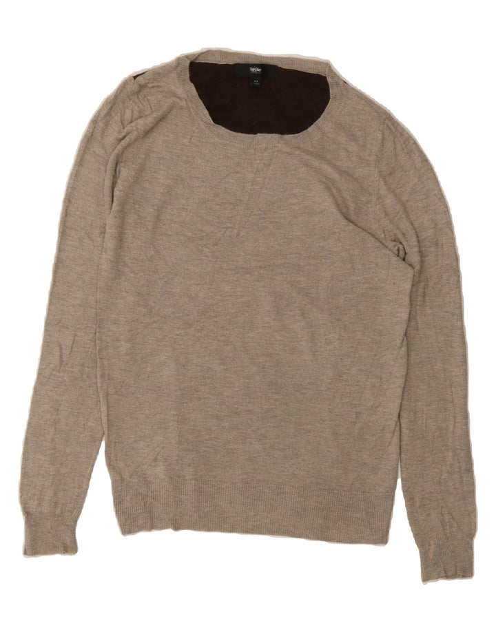 MOSSIMO Womens Crew Neck Jumper Sweater UK 14 Medium Grey Colourblock Vintage Mossimo and Second-Hand Mossimo from Messina Hembry 