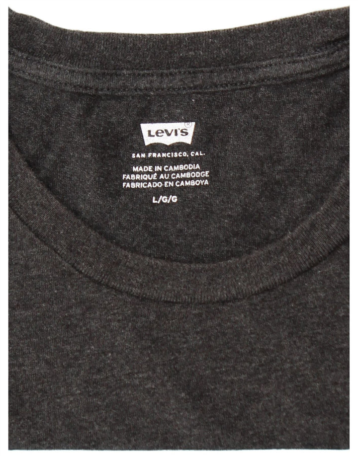 Ανδρικό γραφικό T-Shirt Levi's Top μεγάλο γκρι βαμβακερό