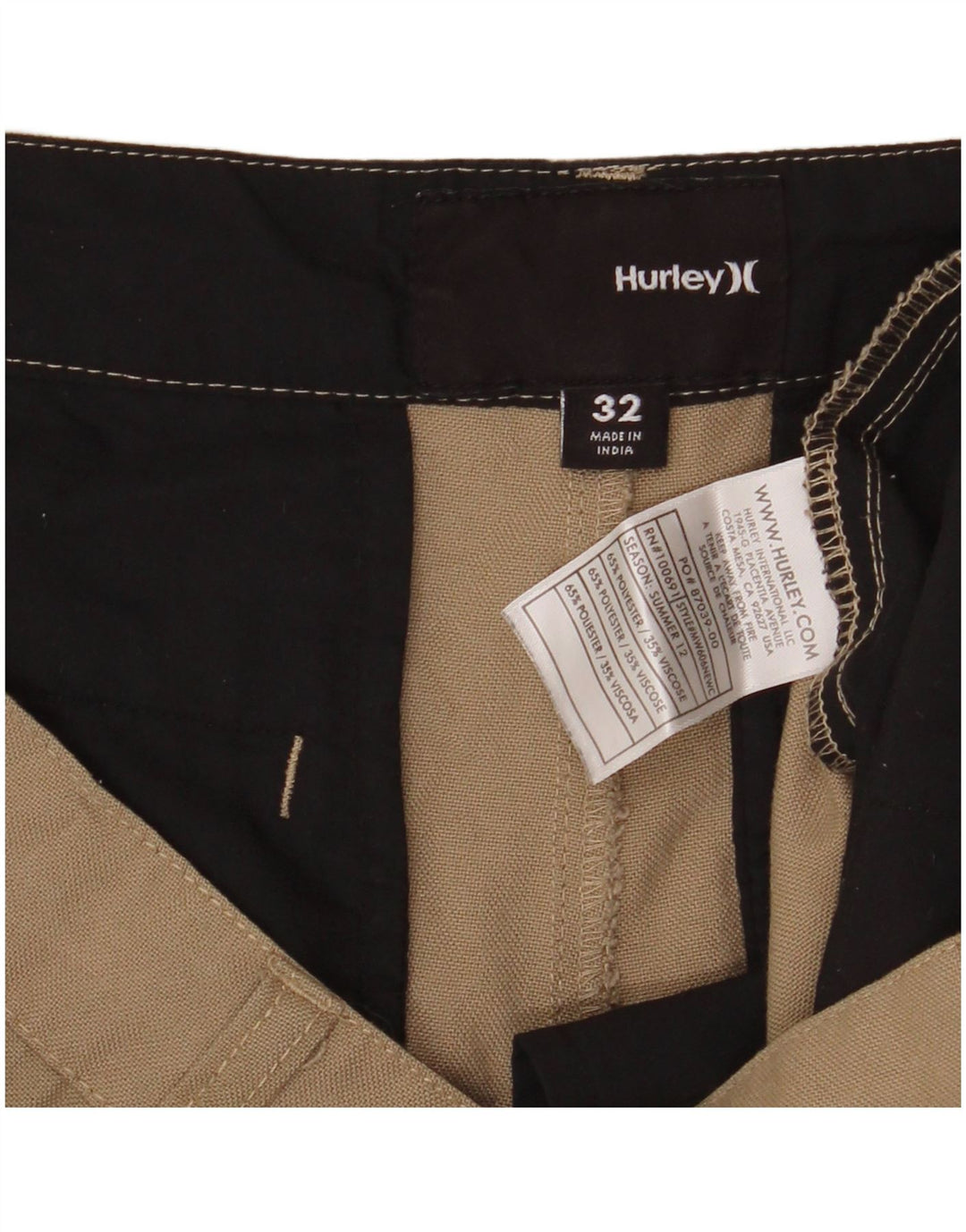 Ανδρικό σορτς Chino HURLEY W32 Medium Beige Πολυεστέρας